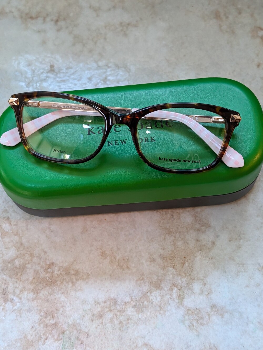 kate spade New York Women's Tortoiseshell & Pink Frame Eyeglasses